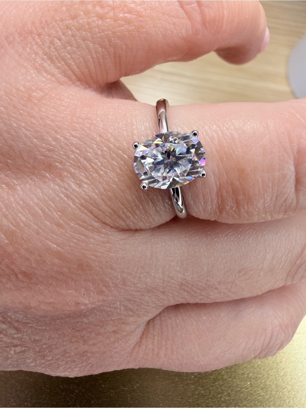 Moissanite Classic Solitaire Stone Ring in Silver